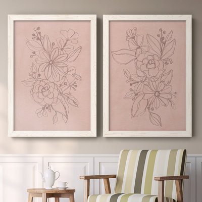 " Rosetone Blossoms I " 2 - Pieces Painting Print