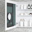 Armoire à pharmacie de salle de bain 24 po x 26 po - Miroir biseauté, porte de gauche, grande capacité de rangement, bois d'ingénierie, bordures de miroir à charnières, ouverture à gauche, rangement abondant, charnières silencieuses-400209840
