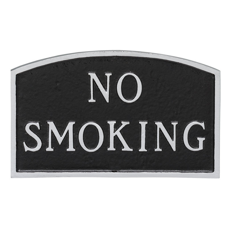 No Smoking Statement Garden Plaque, Black/Silver
