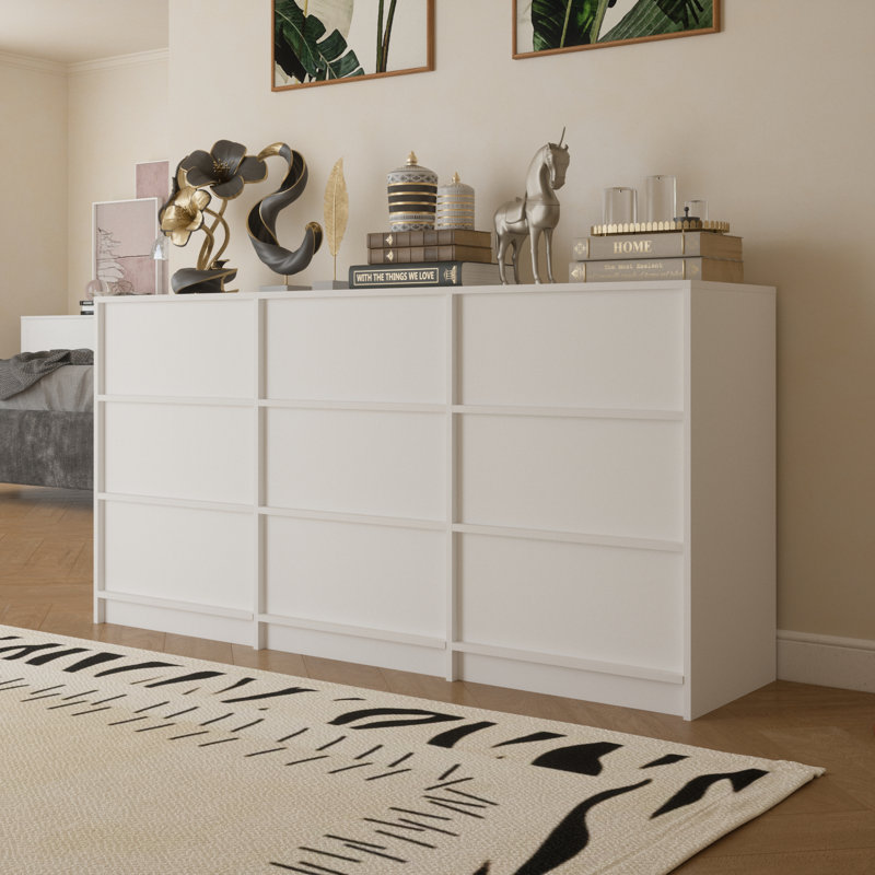 Jadonna 9-Drawer Dresser, Bedroom Dresser, White