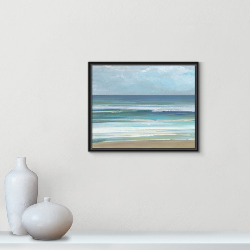 «Gentle Waves I» par Sally Swatland, Noir, H 17,5 po x l 21,5 po