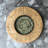 30"W Outdoor Propane Round Fire Pit Table with Wood Grain Tabletop Feature and Hideaway Gas Tank Holder