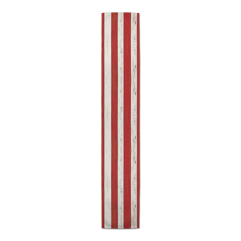 Analeese Rectangle Striped Polyester Table Runner, 90'' x 16''