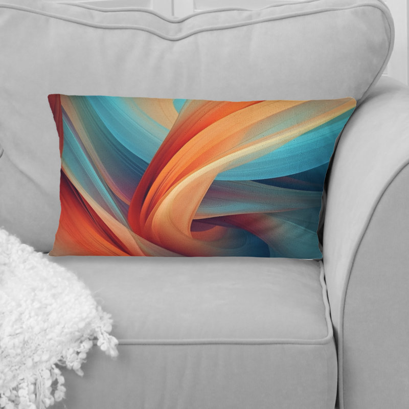 Coussin Orange Fractal Waters II - Fractals