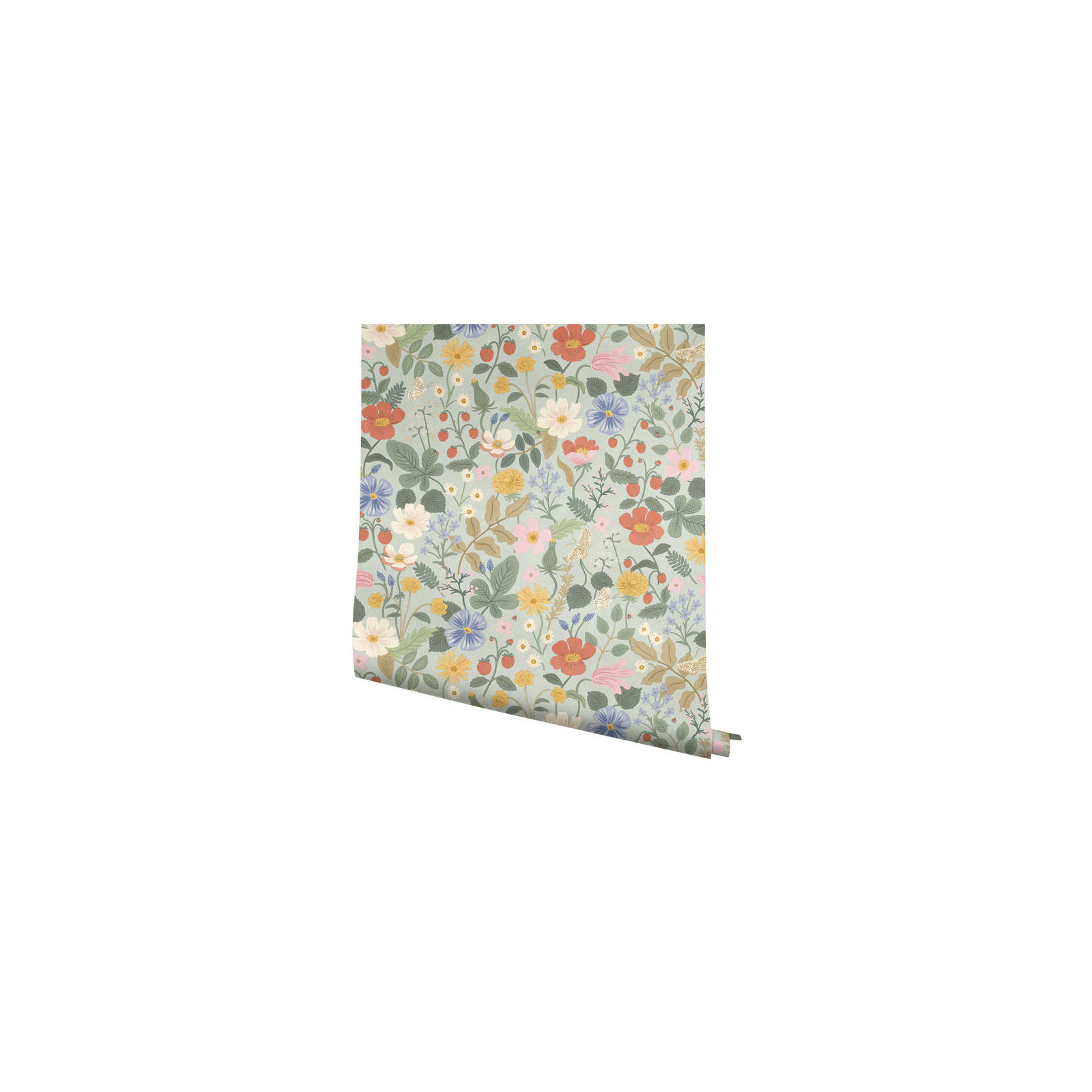 Rifle Paper Co. Strawberry Fields 27" L x 27" W Smooth Wallpaper Roll, Mint