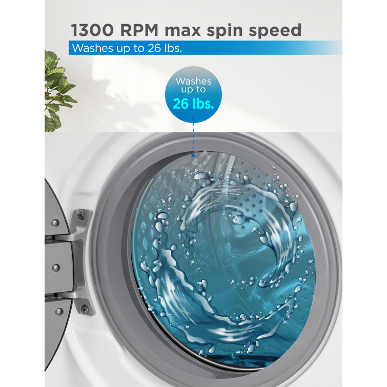 BLACK+DECKER Front Load Washer 2.7 Cu. Ft. Compact Washing Machine with LED  Display & 16 Cycles