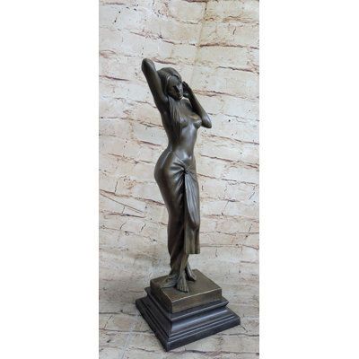 Clementas 100 Percent Solid Real Bronze Vitaleh Italian Artist Nude Dream Girl Sculpture Statue