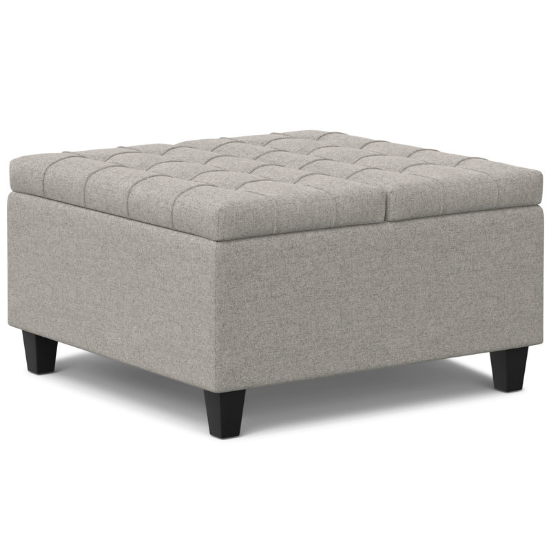 Table basse avec repose-pieds Harrison, H 16,5 po x L 30 po x l 30 po, Gris clair