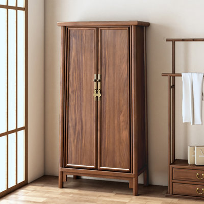 Functional Wood Wardrobe Double Doors