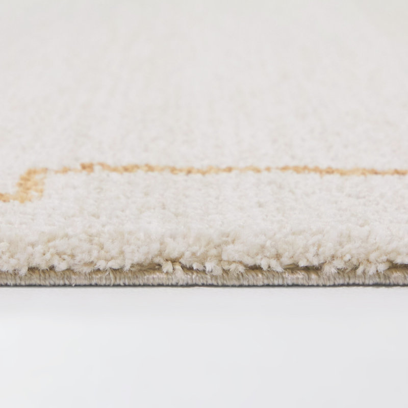 Kuske Cream/Rust Transitional Border Area Rug, Rectangle 5'3" x 7'