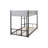 Classic black compact separable twin over twin metal platform bunk bed with safety guardrail