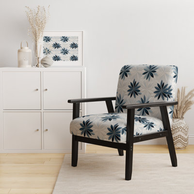 Nordic Tranquility - Velvet Upholstered Modern Arm Chair, White Accent Chair