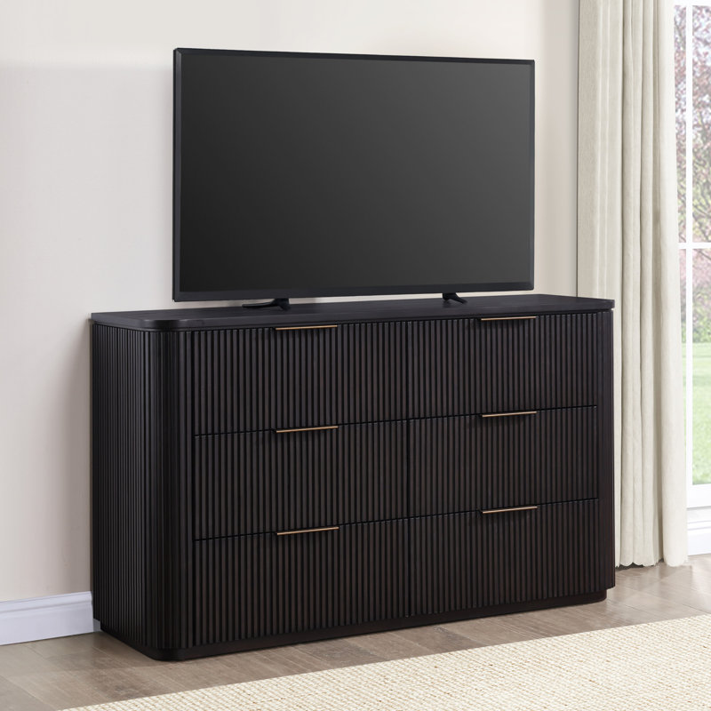 Commode en bois 65 po Kher Jinn, Espresso brun