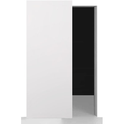 Flush Primed Panelled Manufactured Wood Solid Core Interior Sliding Hidden Barn Door With Base Board With Installation Hardware Kit