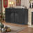 55.8'' Wide Buffet Storage Cabinet With 7 Drawers 2 Doors & Glass Accents-213927533