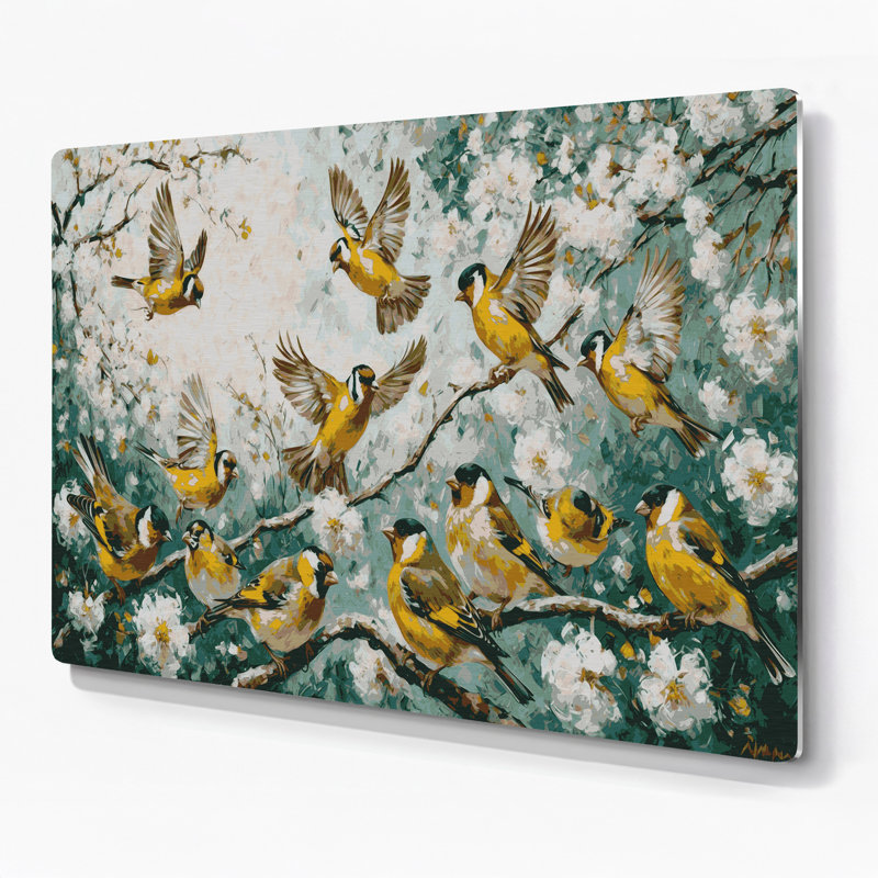 Art mural en métal oiseaux, H 8 po x l 10 po