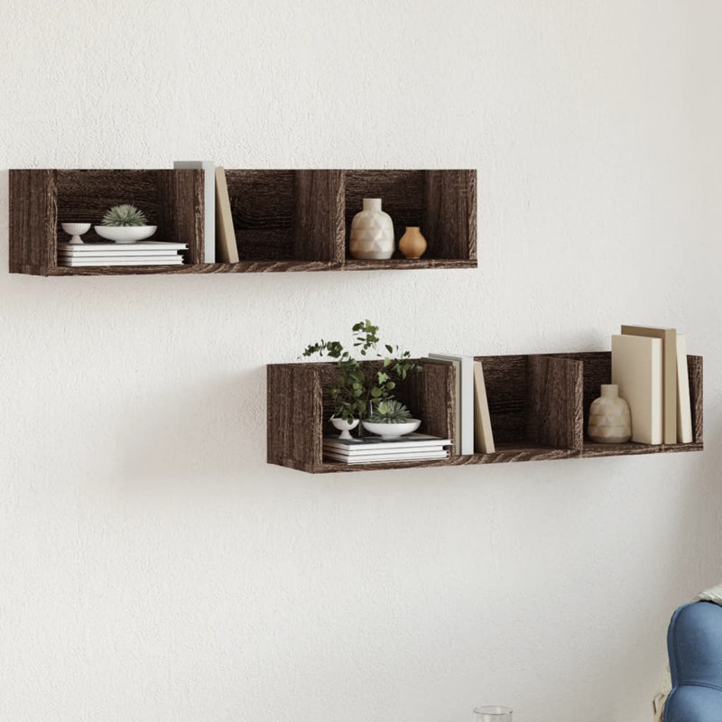Penright 2 Piece Bracket Shelf, Brown Oak