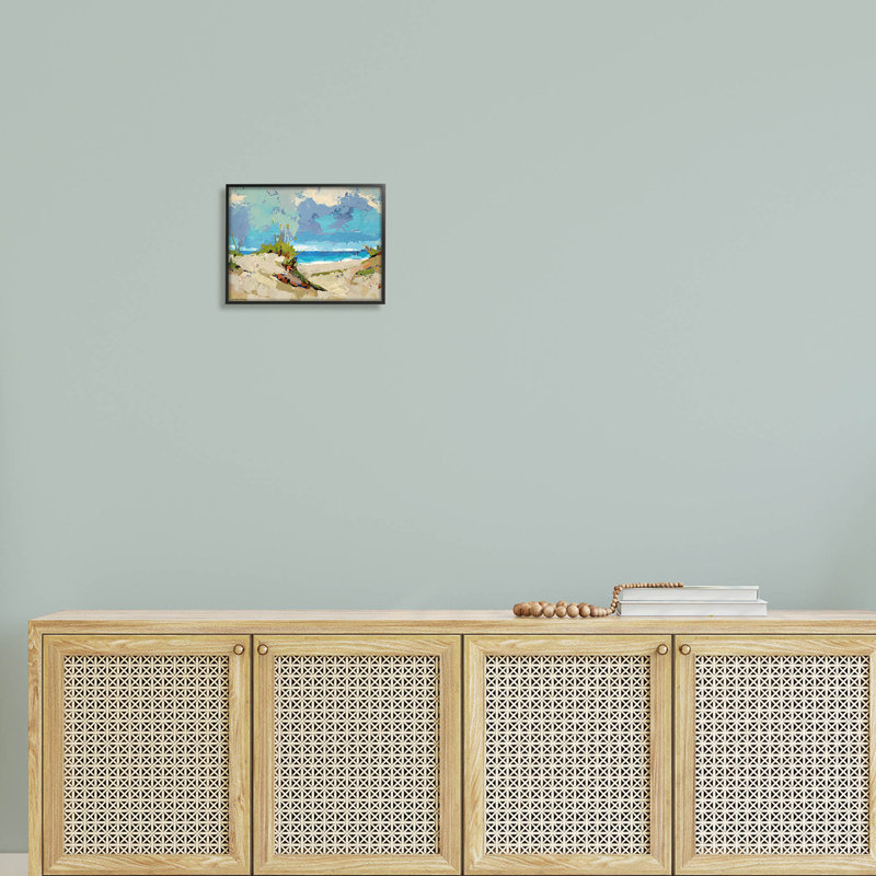 Scène de plage moderne, giclée par Trevor Copenhaver, Giclée encadrée noir minuit, H 11 po x l 14 po x P 1,5 po
