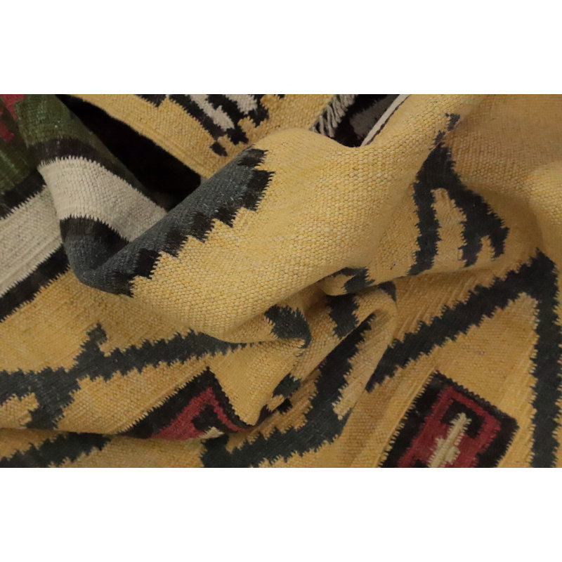 Tapis géométrique en laine Kilim