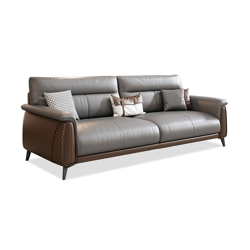 Causeuse-coussin en similicuir gris