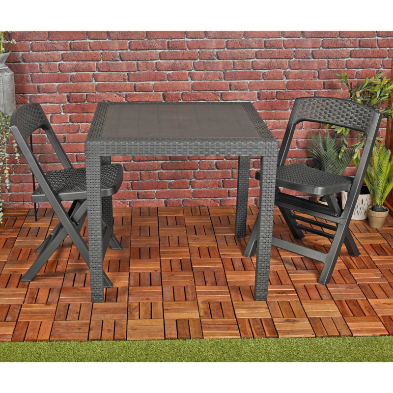 Monaca 4 - Person Patio Dining Set with Square Table, Anthracite