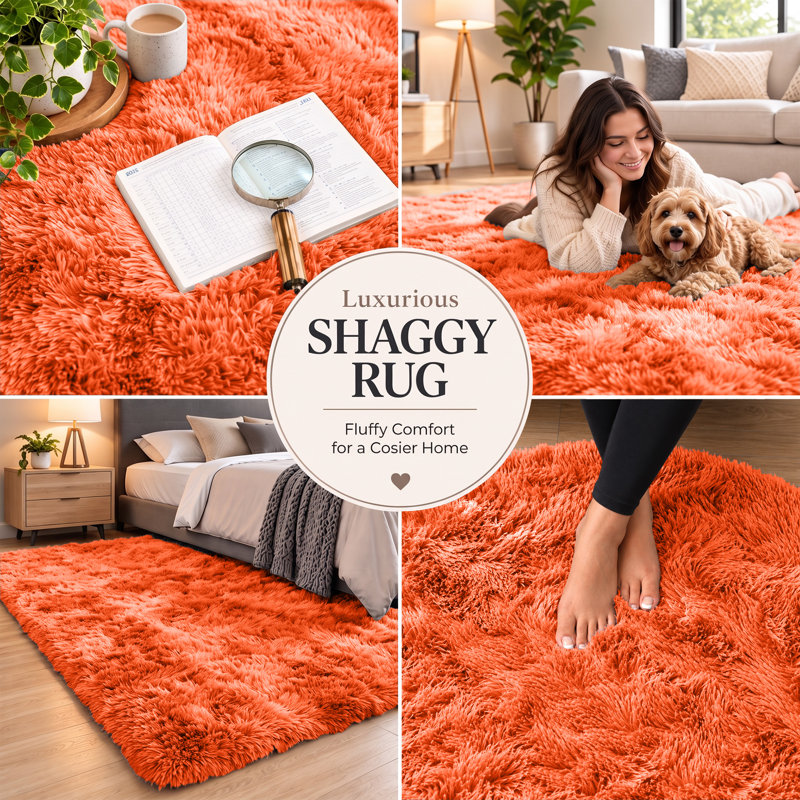 Adela Standard Shag Area Rug, Rectangle 200 x 290 cm