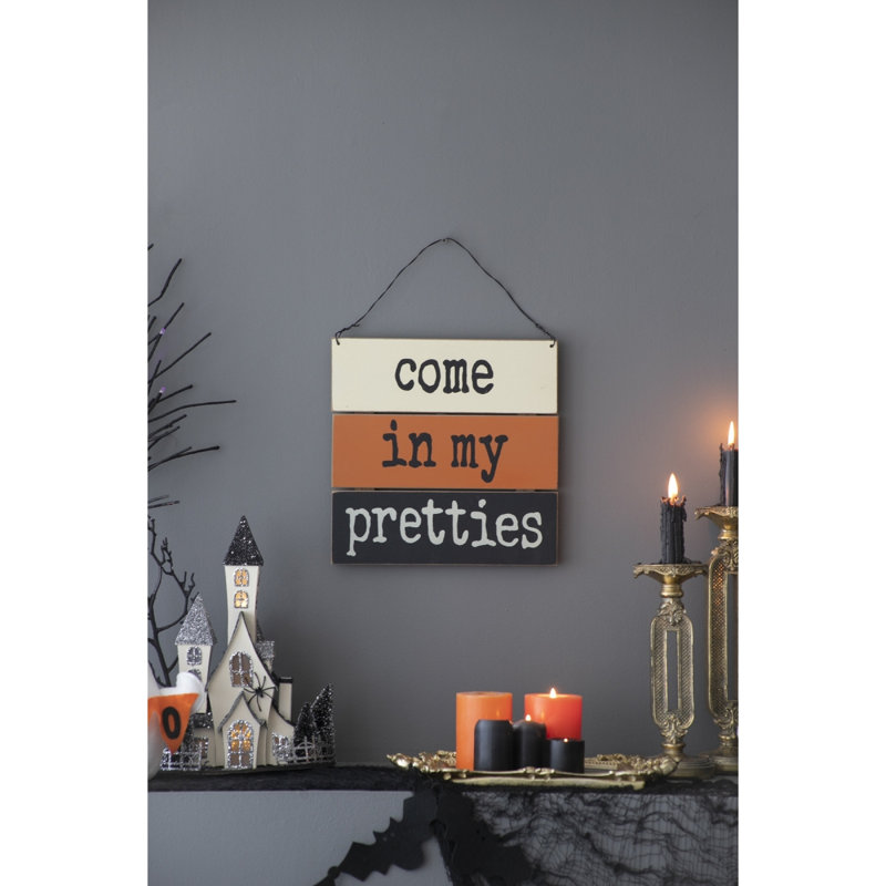 Enseigne d'Halloween 12 po x 12 po «Come In My Pretties»
