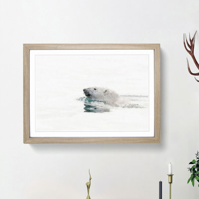 Polar Bear Swimming - Picture Frame Painting Print