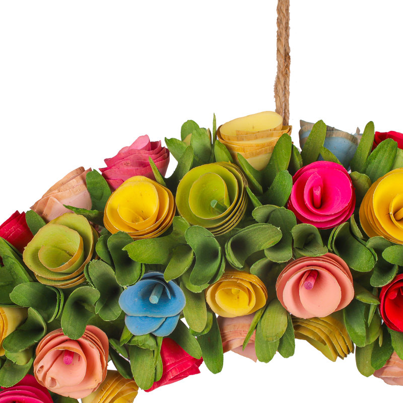 Couronne de fleurs aux couleurs vives 18 po The Holiday Aisle®