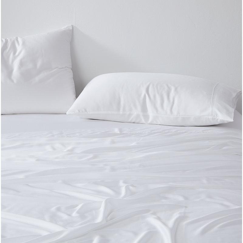 Ensemble de draps en rayonne de bambou, Blanc, Double