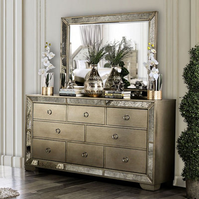 Commode 8 tiroirs avec miroir Depew