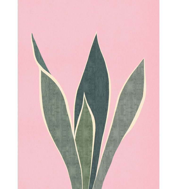 Minimal Pink Foliage Print by Other Artist, 24 × 36, Gold/Tan/Black/Brown/White, Wrapped Canvas