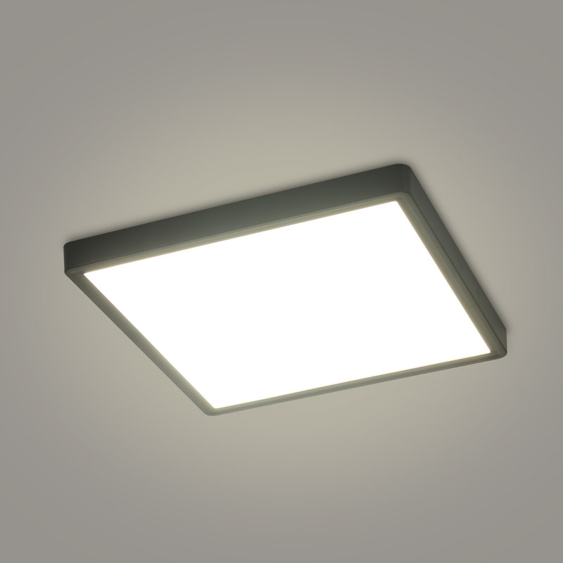 Black 30cm Square Waterproof LED Flush Ceiling Light