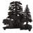 21"H Moose Through the Trees W/Lighted Base Table Lamp