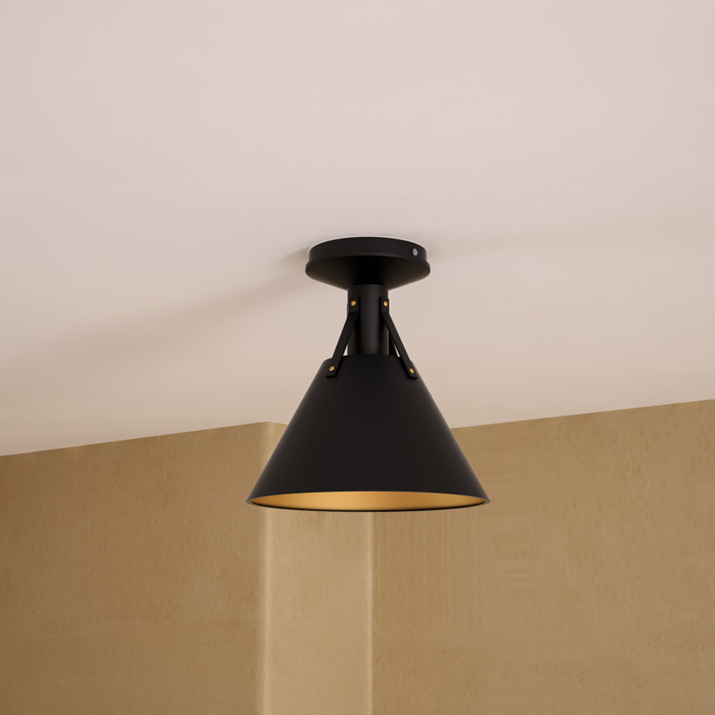 Plafonnier encastré 1 lumière Archer, Noir mat, H 10 po x l 9,5 po x P 9,5 po