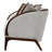 Houston Bouclé 3-Seater Sofa - Pebble Gray/Walnut