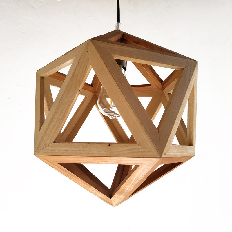 Chetek 1 - Light Oil Geometric Pendant, Burlywood