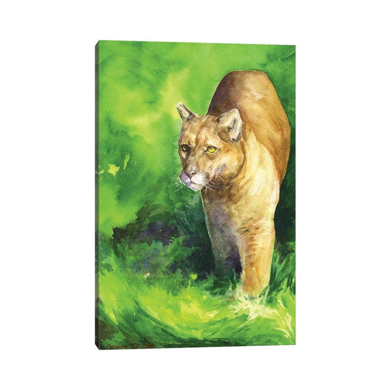 Mountain Lion by George Dyachenko - Wrapped Canvas Painting, 66.04 cm H x 45.72 cm W x 1.91 cm D