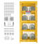 Armoire de rangement à cylindre horizontal, L 30 po x l 30 po x H 70,3 po, capacité de 8 cylindres, cage de rangement au propane à 4 niveaux, avec serrure et clés, acier au carbone thermolaqué jaune, pour le propane, l'oxygène et l'azote