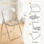 Ensemble de 4 chaises pliantes en acrylique transparent, peu encombrantes, idéales pour la maison, le bureau, les fêtes et un usage quotidien.-333701066