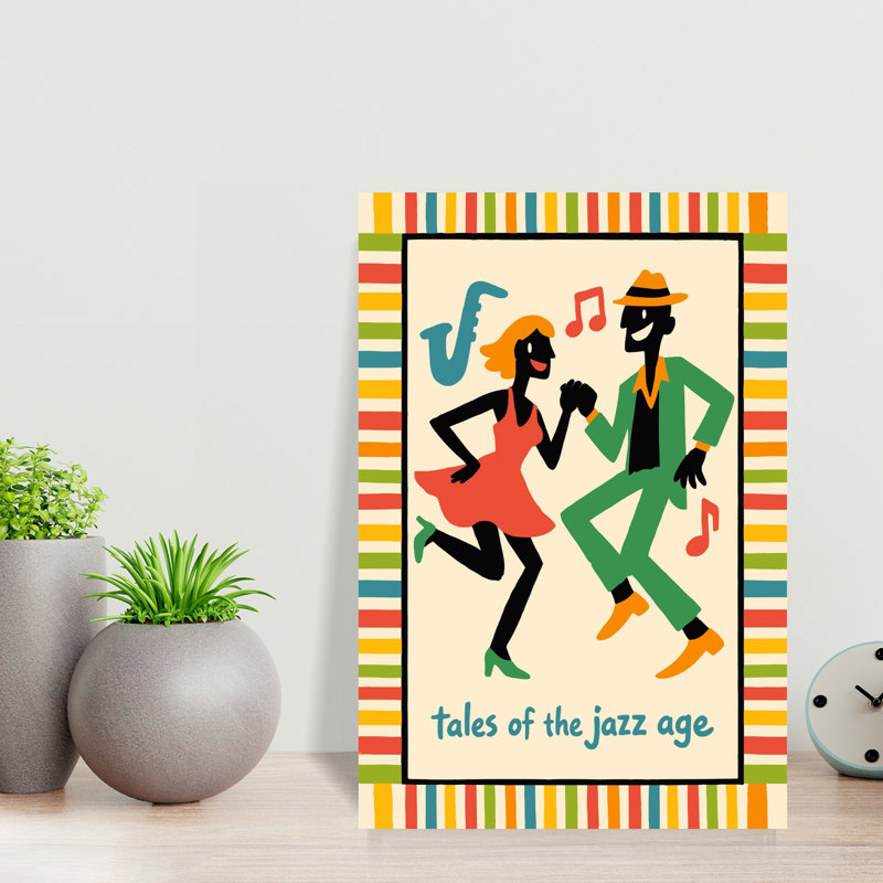 «Jazz Age Dancers», art mural rétro, H 18 po x l 12 po