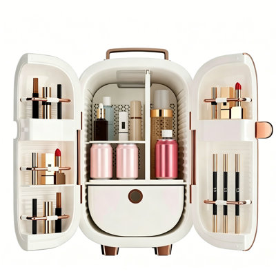 0.45Cu.Ft./12L Mini Skincare Fridge, Portable Makeup Refrigerator with 50-64°F Temperature Control, Beauty Fridge for Makeup & Cosmetics Storage, Quiet Operation for Bedroom, Bathroom, Office