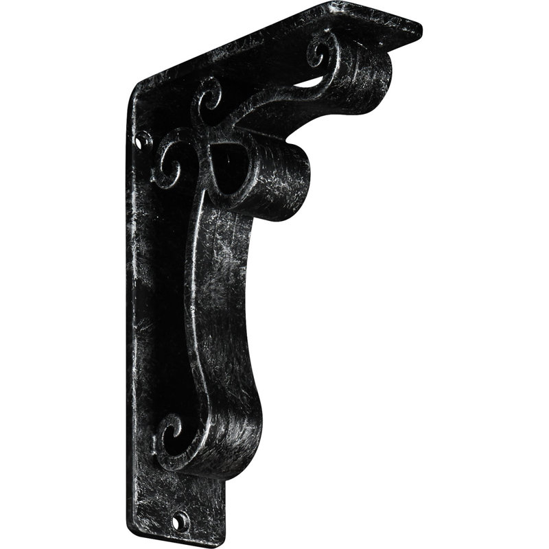 Support en fer forgé Orleans, Argent antique, H 8 po x l 2 po x P 5,5 po