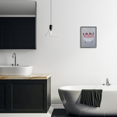 Adorable illustration de trois cochons roses dans une baignoire par Coco de Paris - Peinture