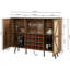 Armoire à vin en faux rotin avec porte de grange-770458095
