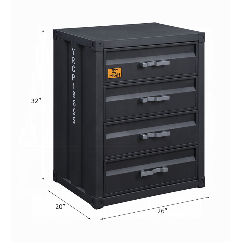 Spandrel 4-Drawer 25.6'' W Chest