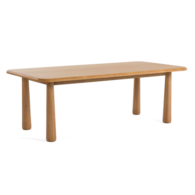 Meridian Solid Wood Dining Table, 30" H x 43" W x 87" L, Natural Wood