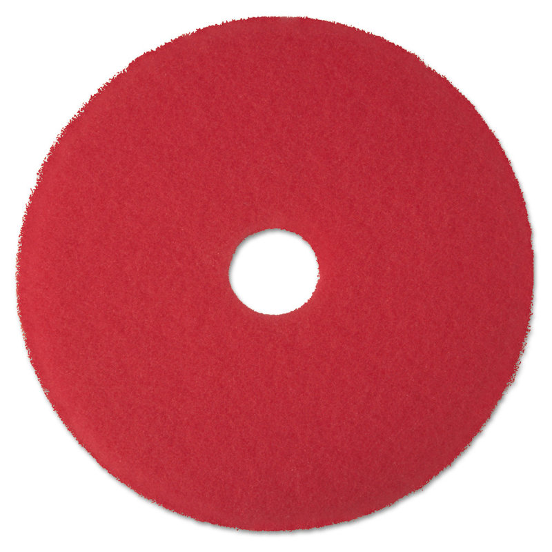 3M Buffer Pad, 12", Red, 5 Pads/Carton, 17"