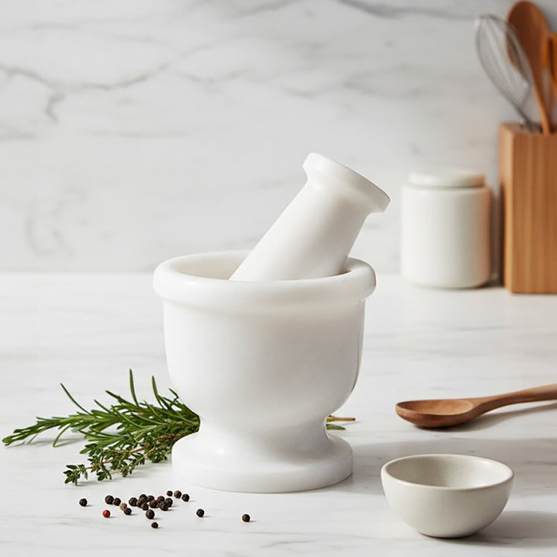 Marble Mortar And Pestle Set