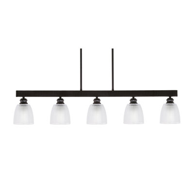 Edge 5 Light Bar Shown With 5" Clear Ribbed Glass